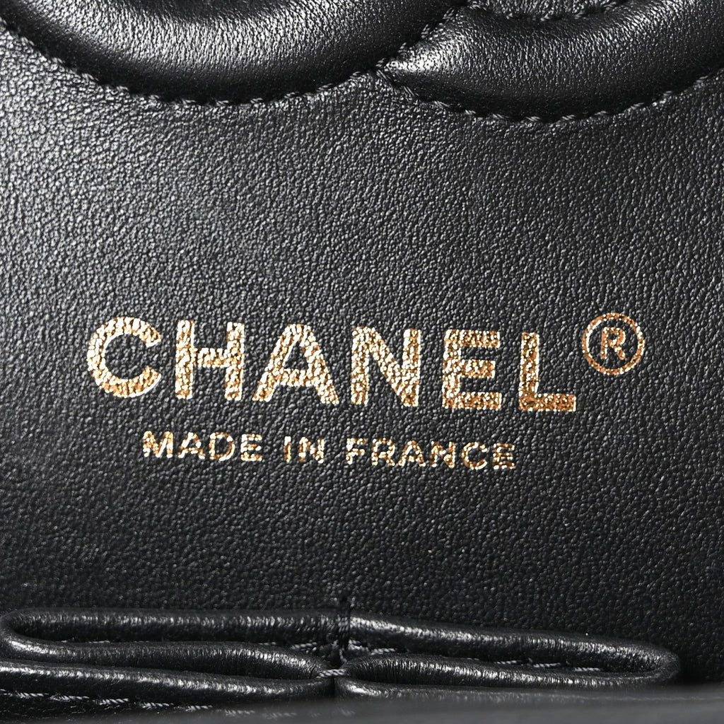 Caviar Chevron Quilted Small Double Flap Black