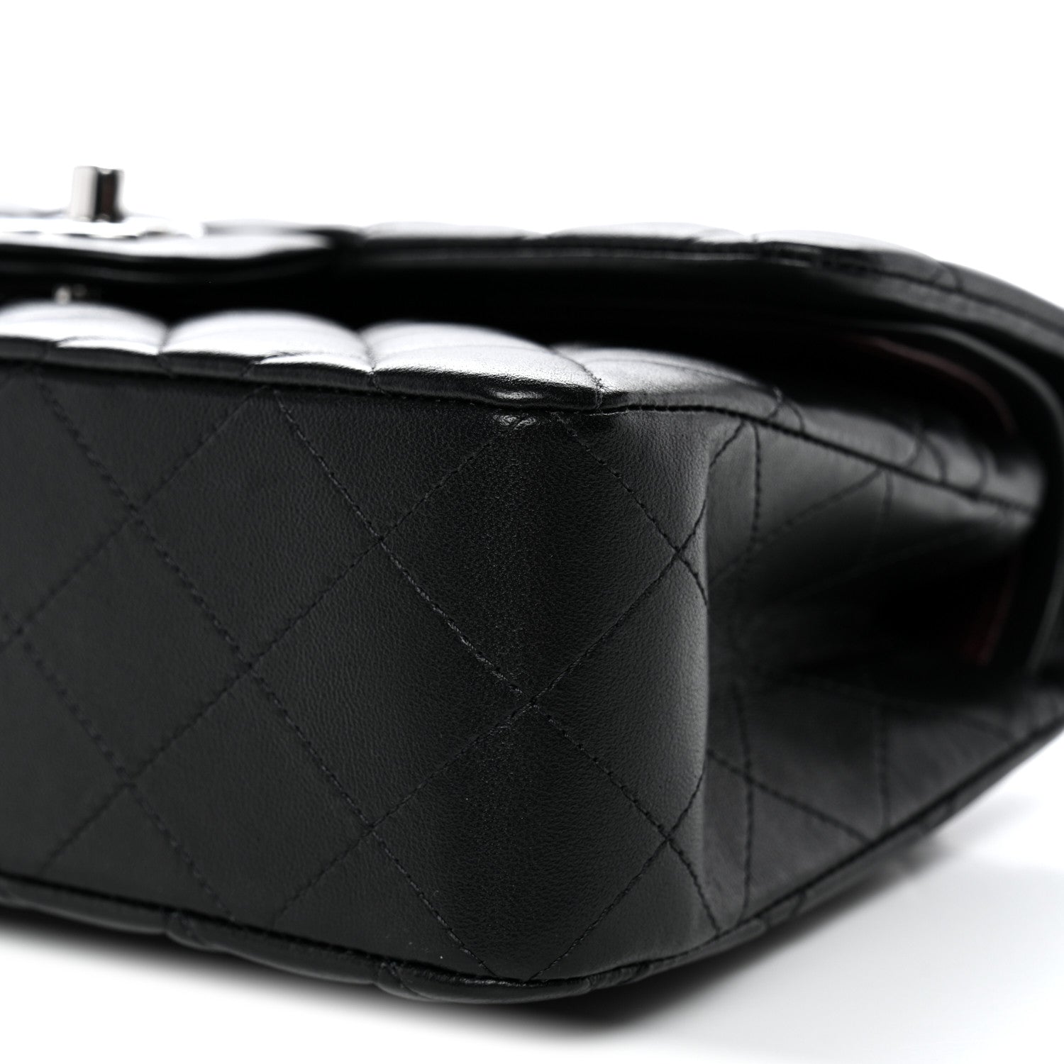 Lambskin Quilted Small Double Flap Black