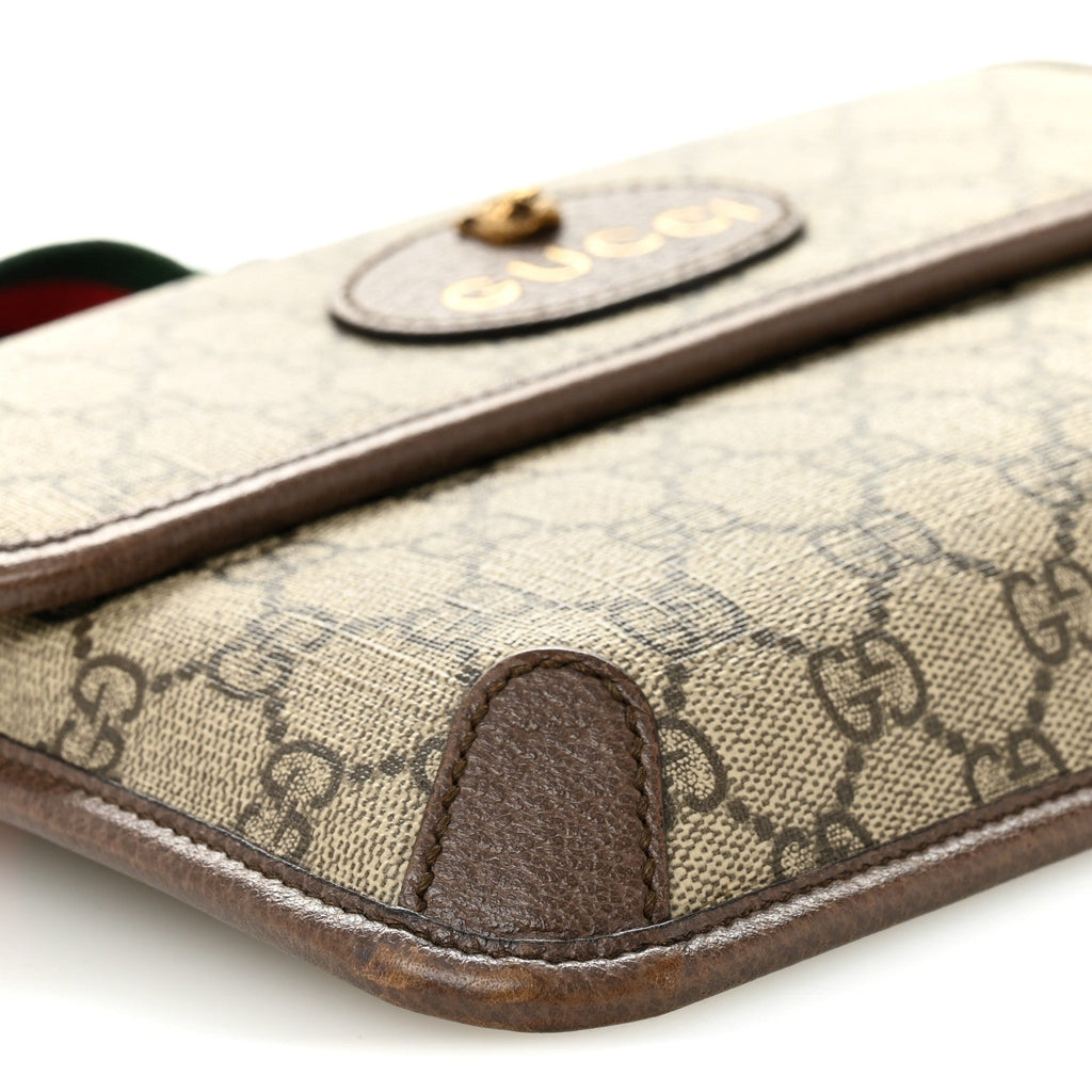 GG Supreme Monogram Neo Vintage Web Belt Bag Brown