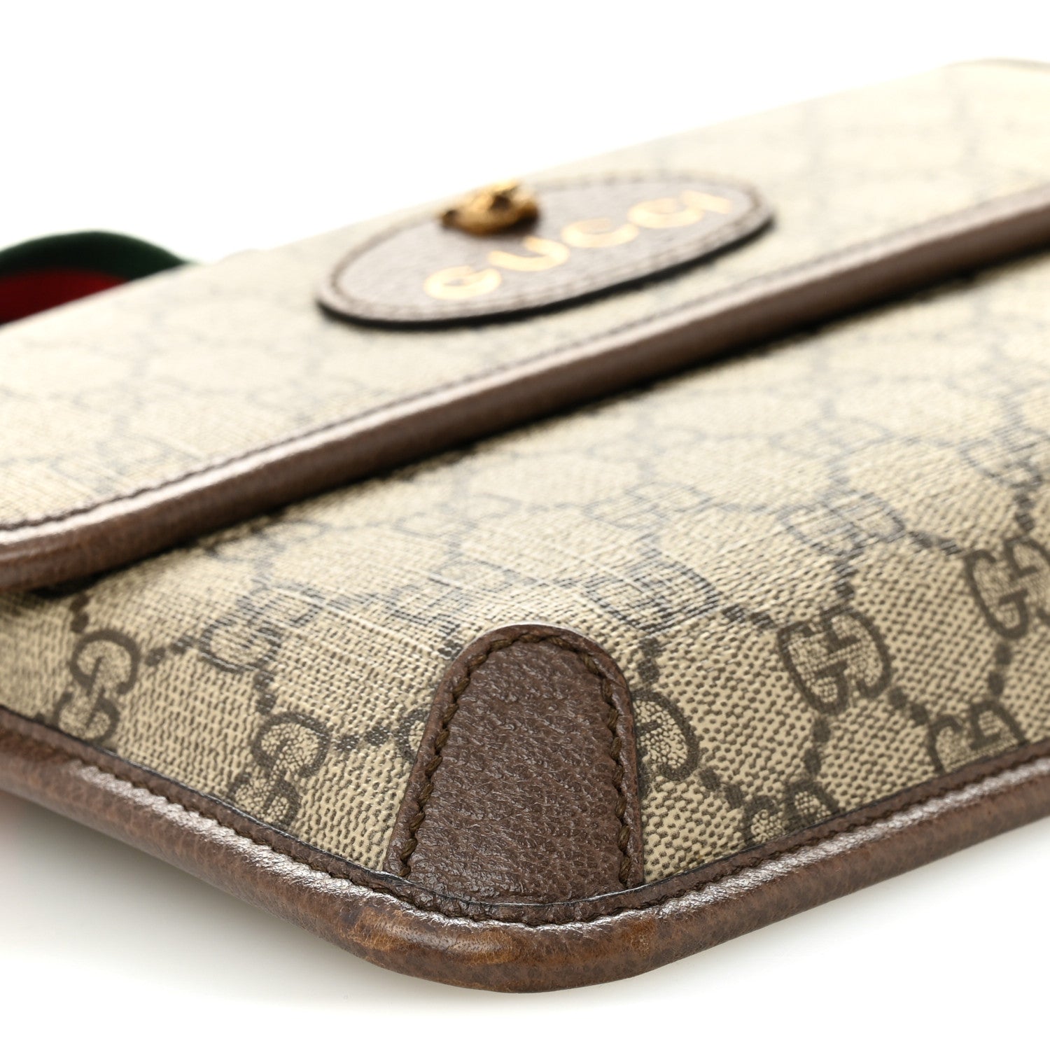 GG Supreme Monogram Neo Vintage Web Belt Bag Brown