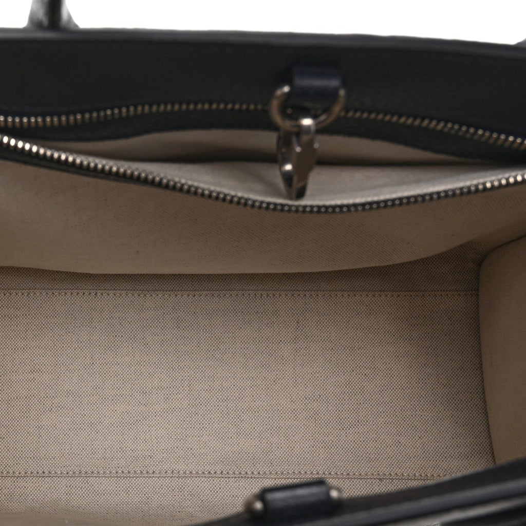 GG Supreme Monogram Textured Dollar Calfskin Small Retro Interlocking G Tote Bag Beige Blue