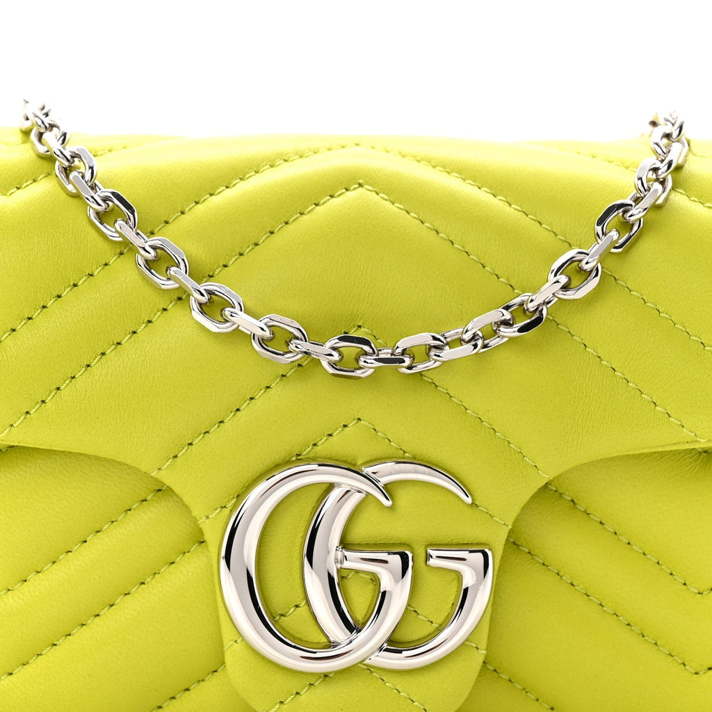 Lambskin Matelasse Mini GG Marmont Shoulder Bag Firefly