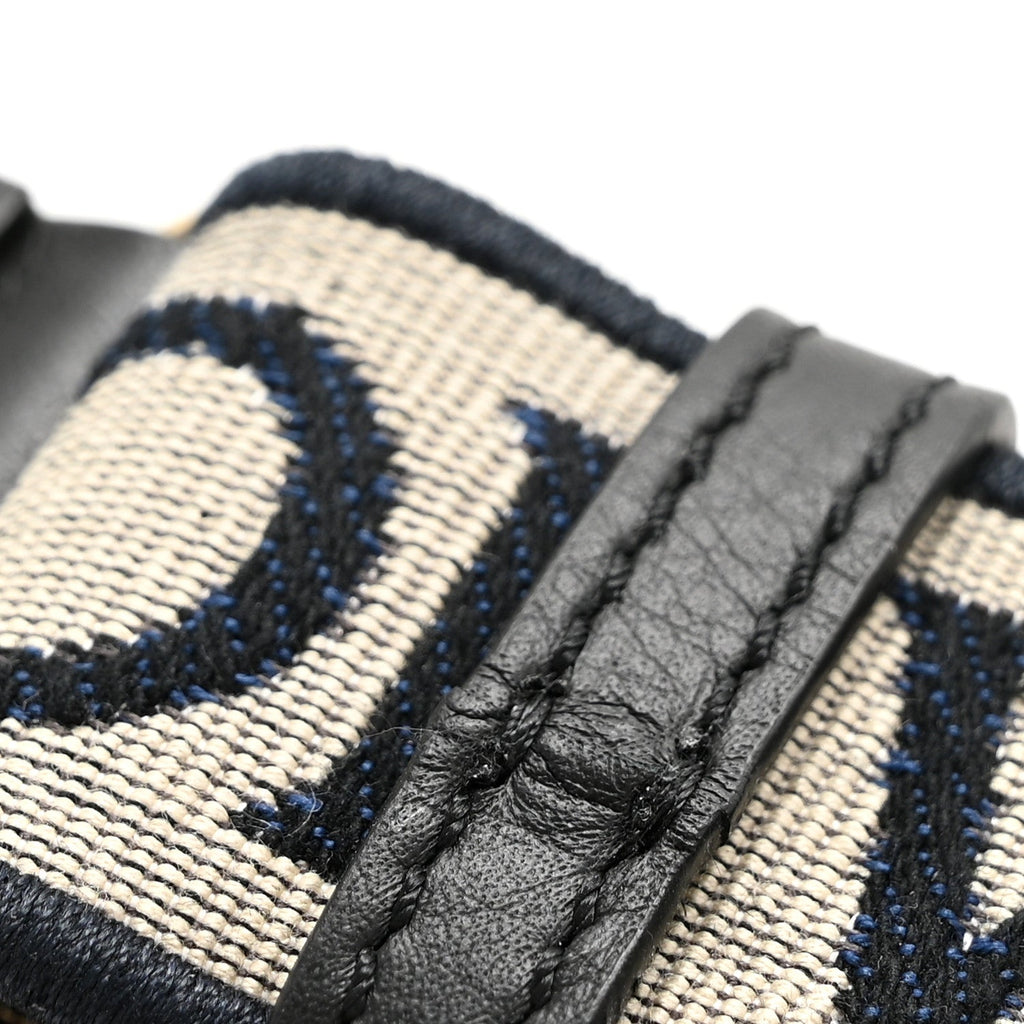 Calfskin Jacquard Anagram Loop Strap Navy Black
