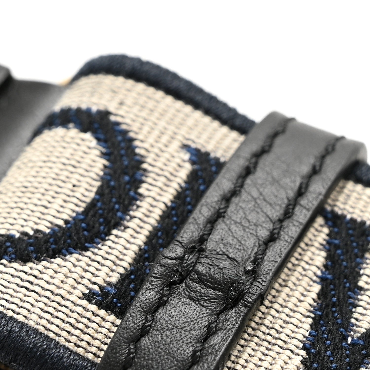 Calfskin Jacquard Anagram Loop Strap Navy Black