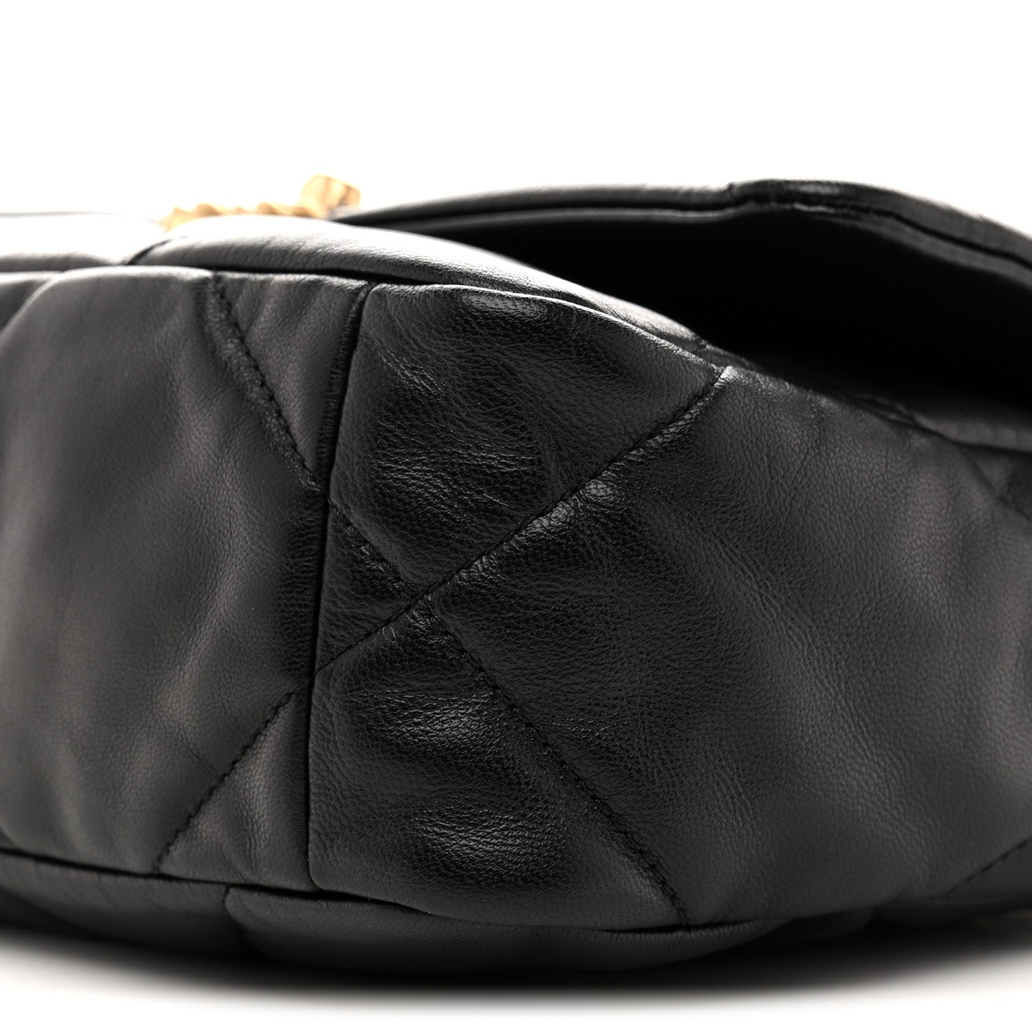 Shiny Goatskin Quilted Medium Chanel 19 Flap Black