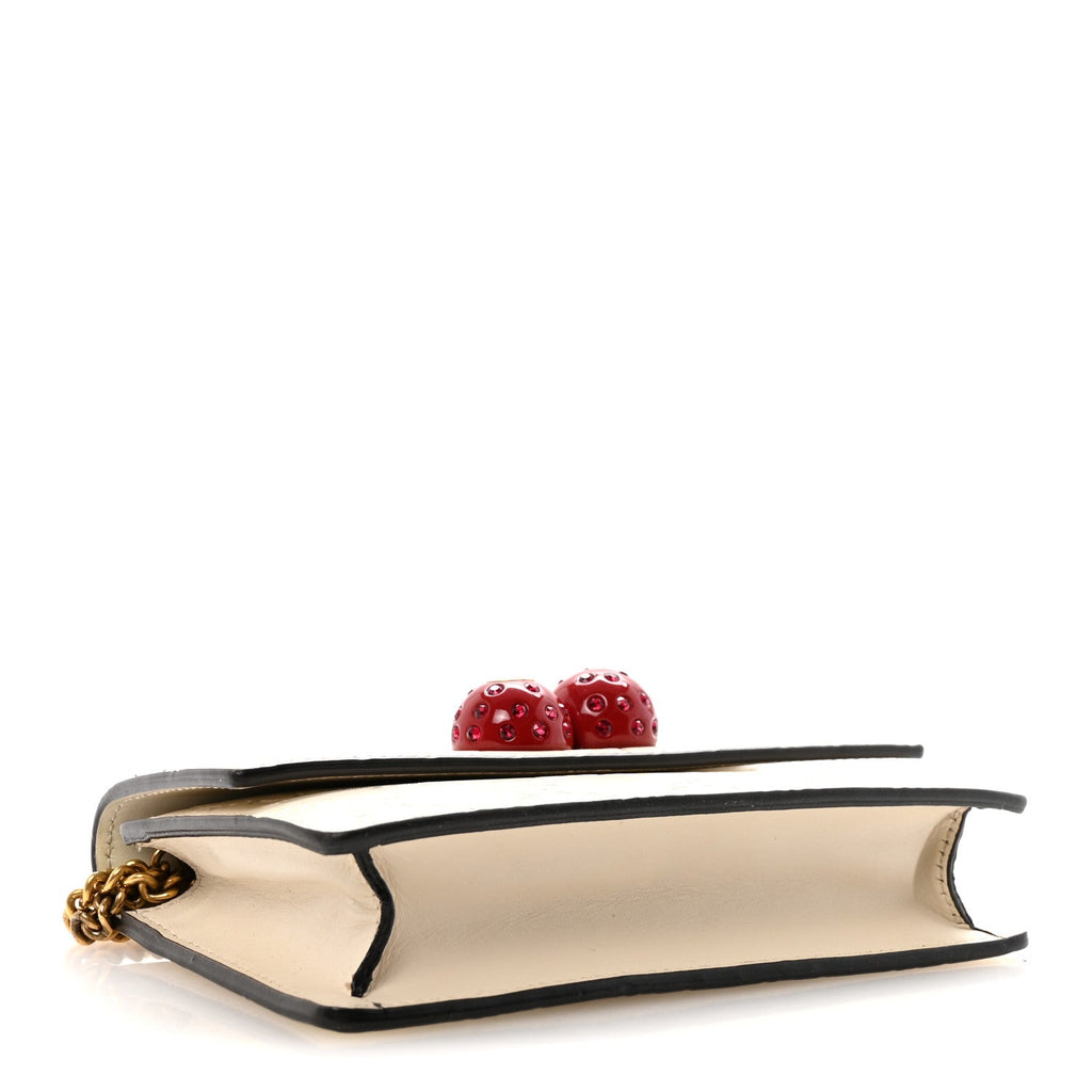 Guccissima Mini Cherry Chain Bag White