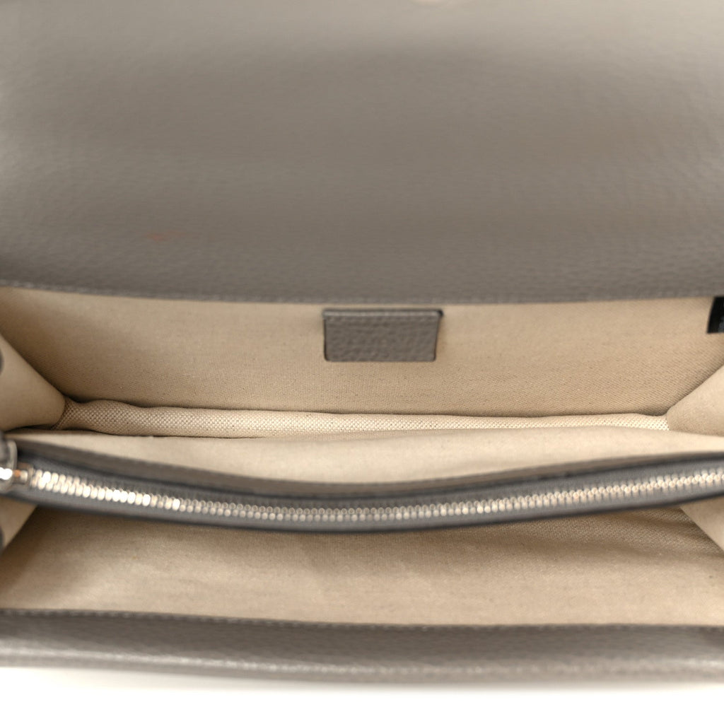 Pebbled Calfskin Small Dionysus Shoulder Bag Dusty Grey