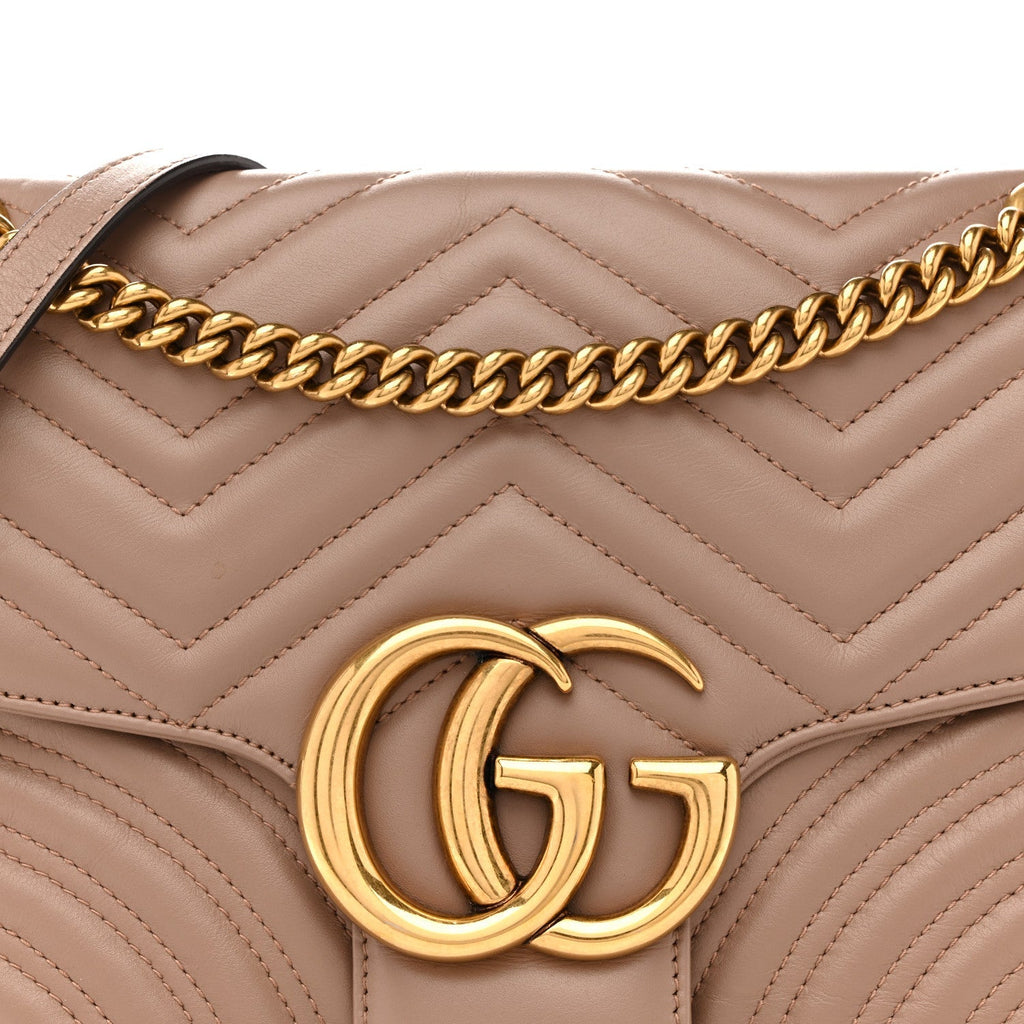Calfskin Matelasse Medium GG Marmont Shoulder Bag Porcelain Rose
