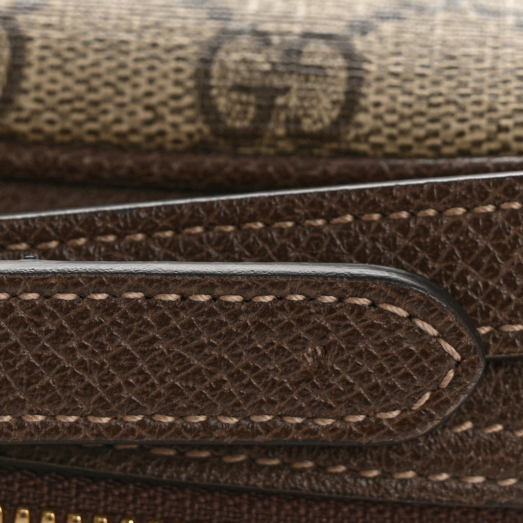GG Supreme Monogram Web Small Ophidia Shoulder Bag Brown