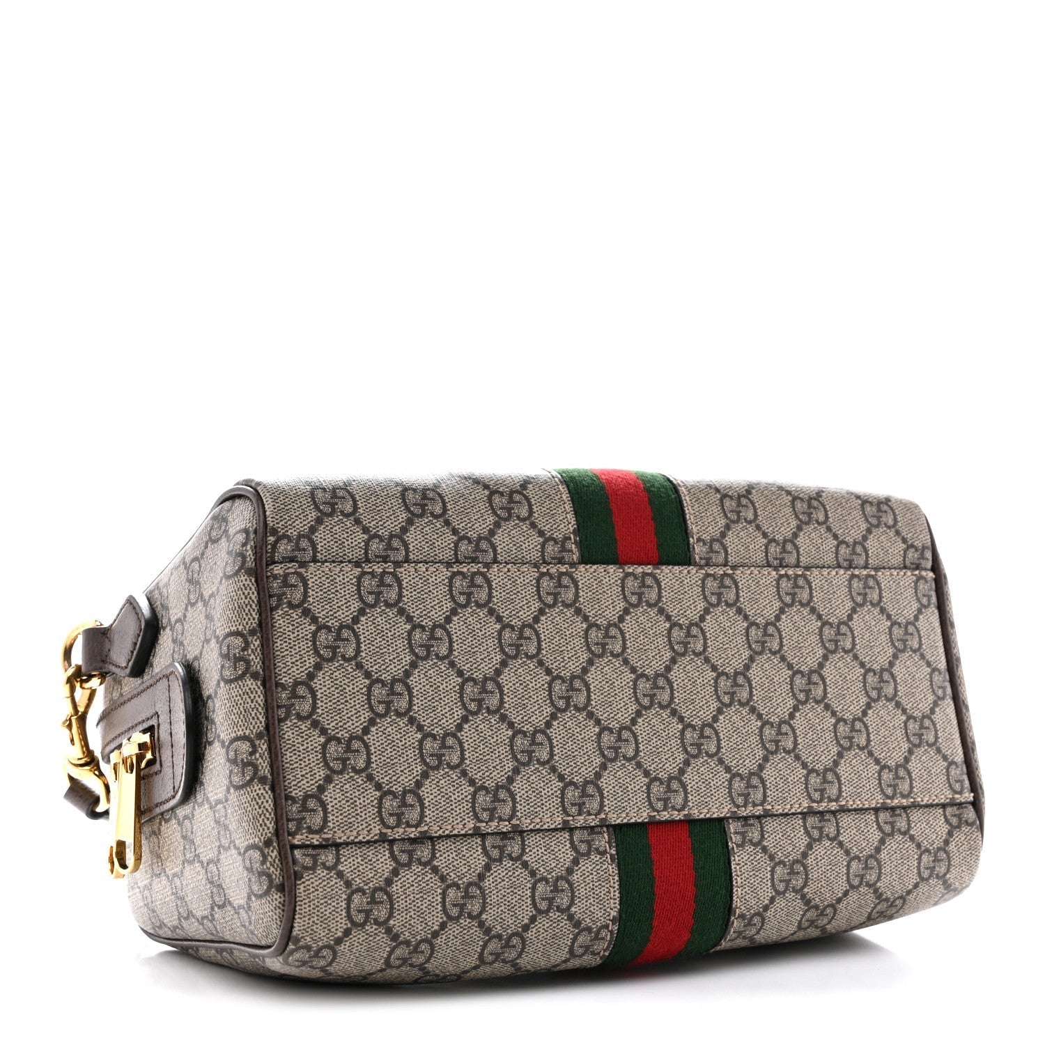 GG Supreme Monogram Web Small Ophidia Top Handle Bag Beige Ebony
