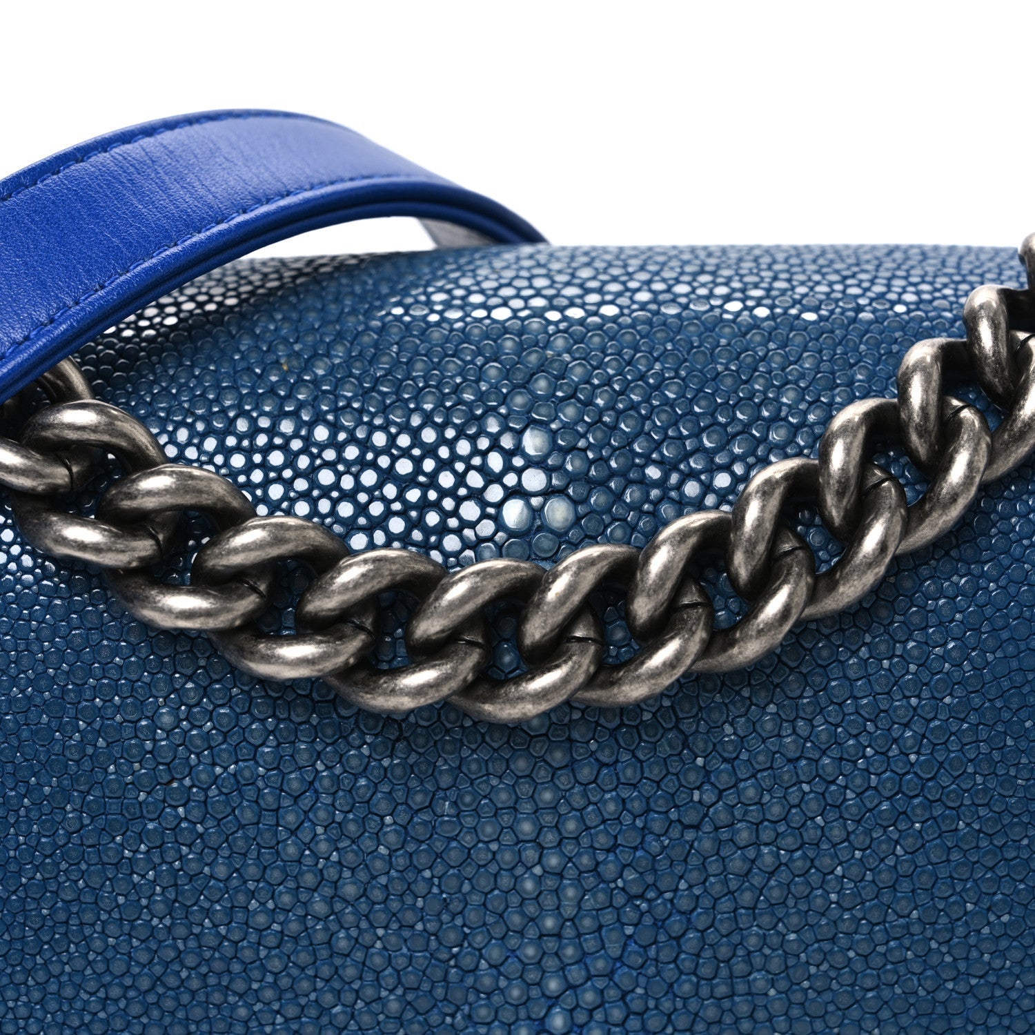 Galuchat Stingray Small Boy Flap Blue