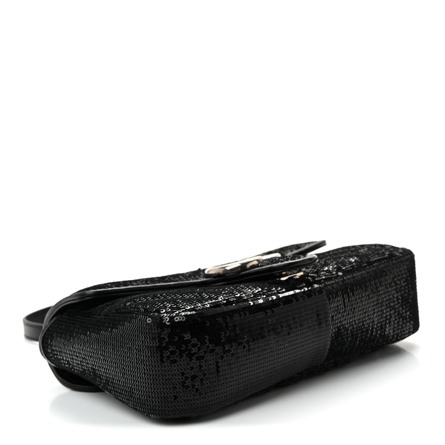 Sequin Matelasse Small GG Marmont Shoulder Bag Black