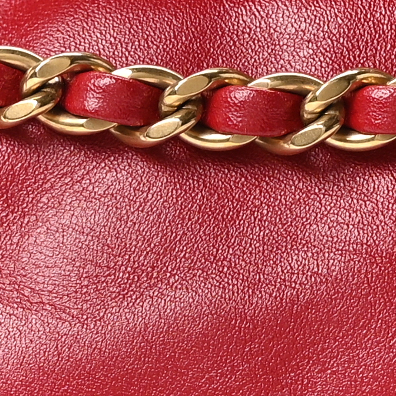 Shiny Calfskin Quilted Mini Chanel 22 Red