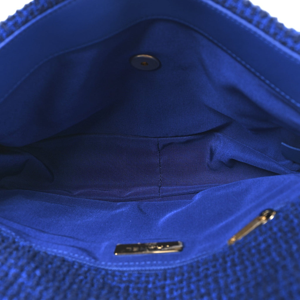 Tweed Quilted Large Chanel 19 Flap Blue