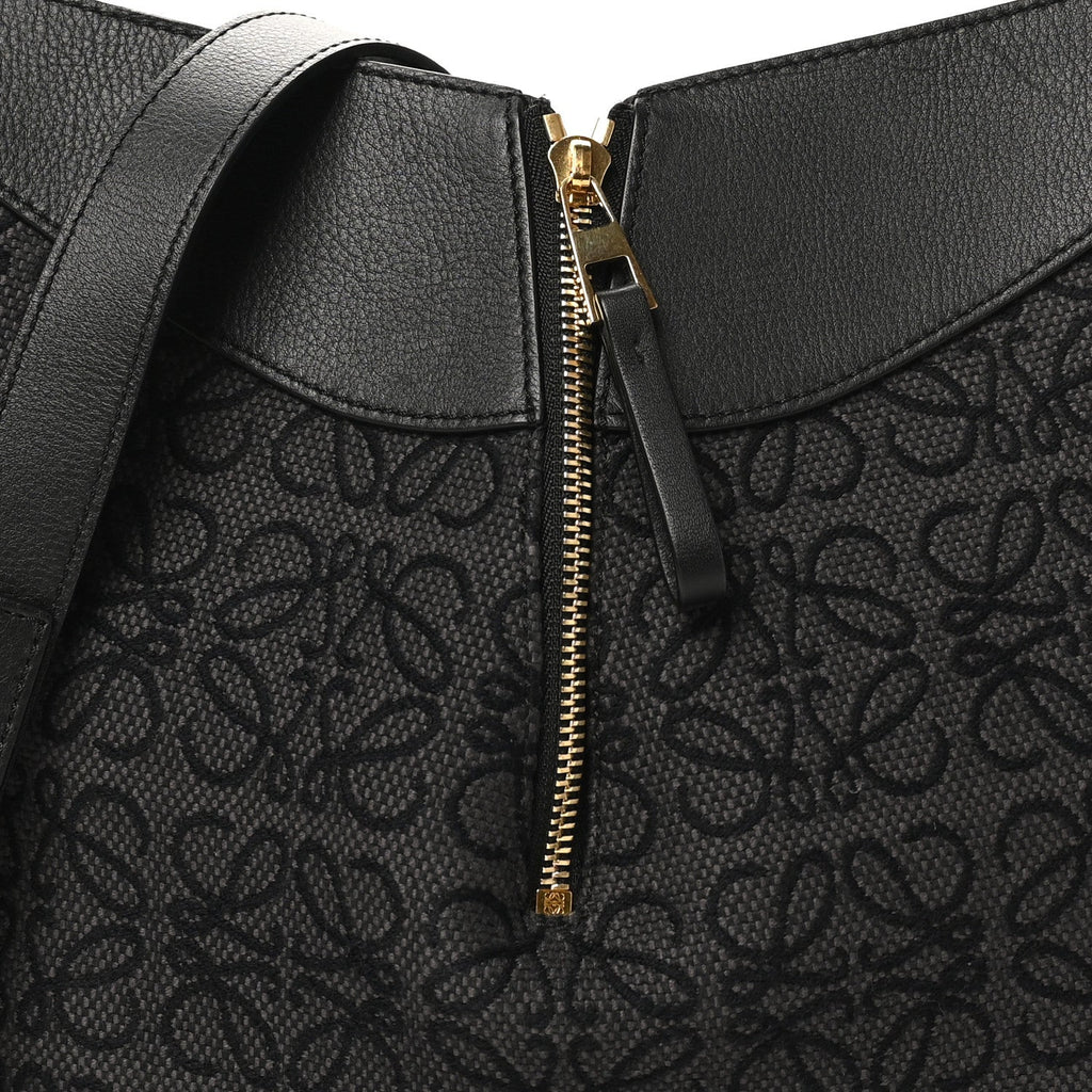 Jacquard Anagram Calfskin Small Hammock Shoulder Bag Black Charcoal