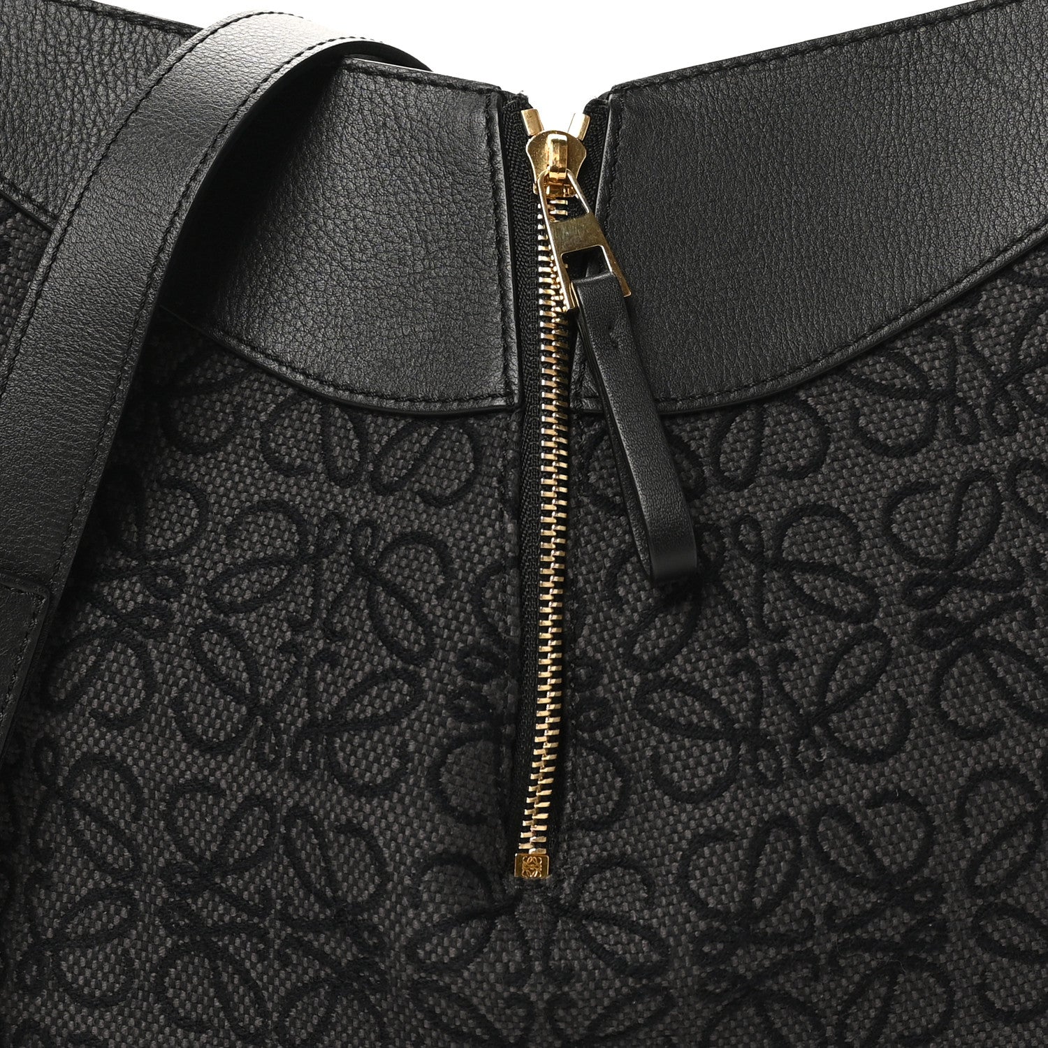 Jacquard Anagram Calfskin Small Hammock Shoulder Bag Black Charcoal