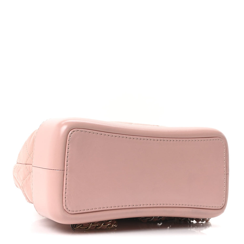 Aged Calfskin Quilted Small Gabrielle Backpack Pink