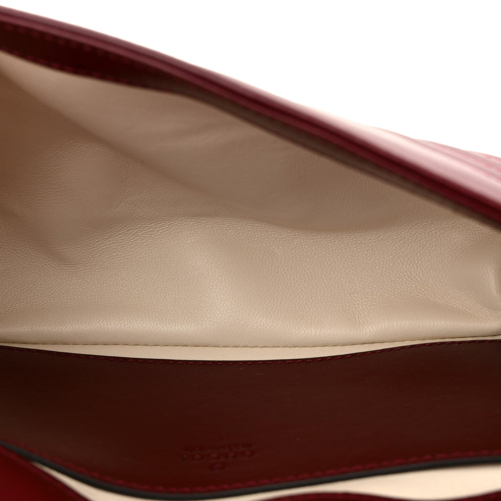 Calfskin Matelasse Mini GG Marmont Shoulder Bag Rosso Ancora