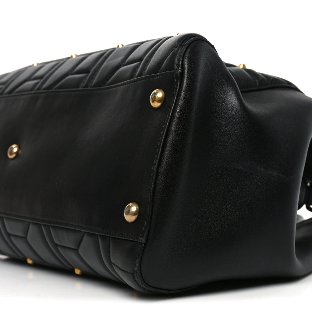 Calfskin Matelasse Studded Medium GG Marmont Tote Black