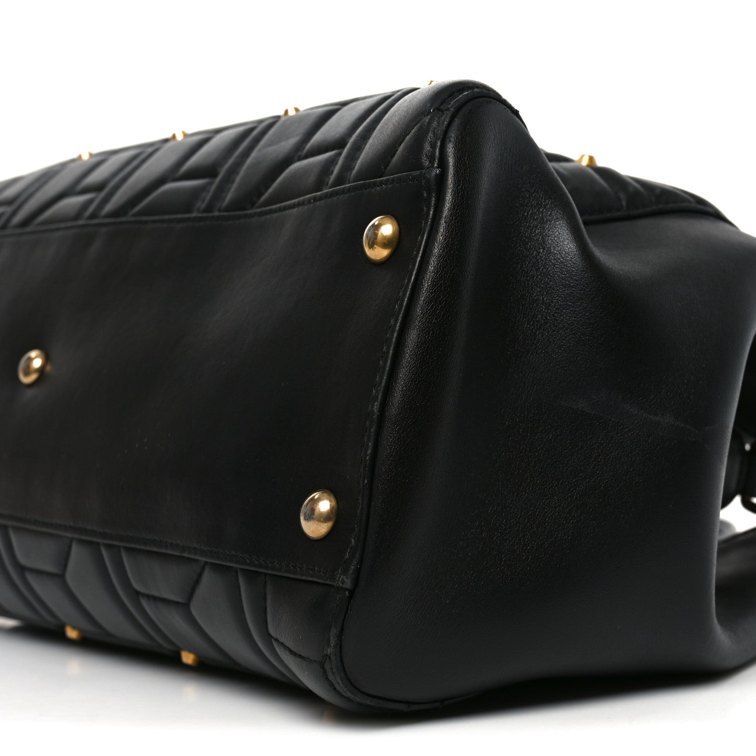 Calfskin Matelasse Studded Medium GG Marmont Tote Black