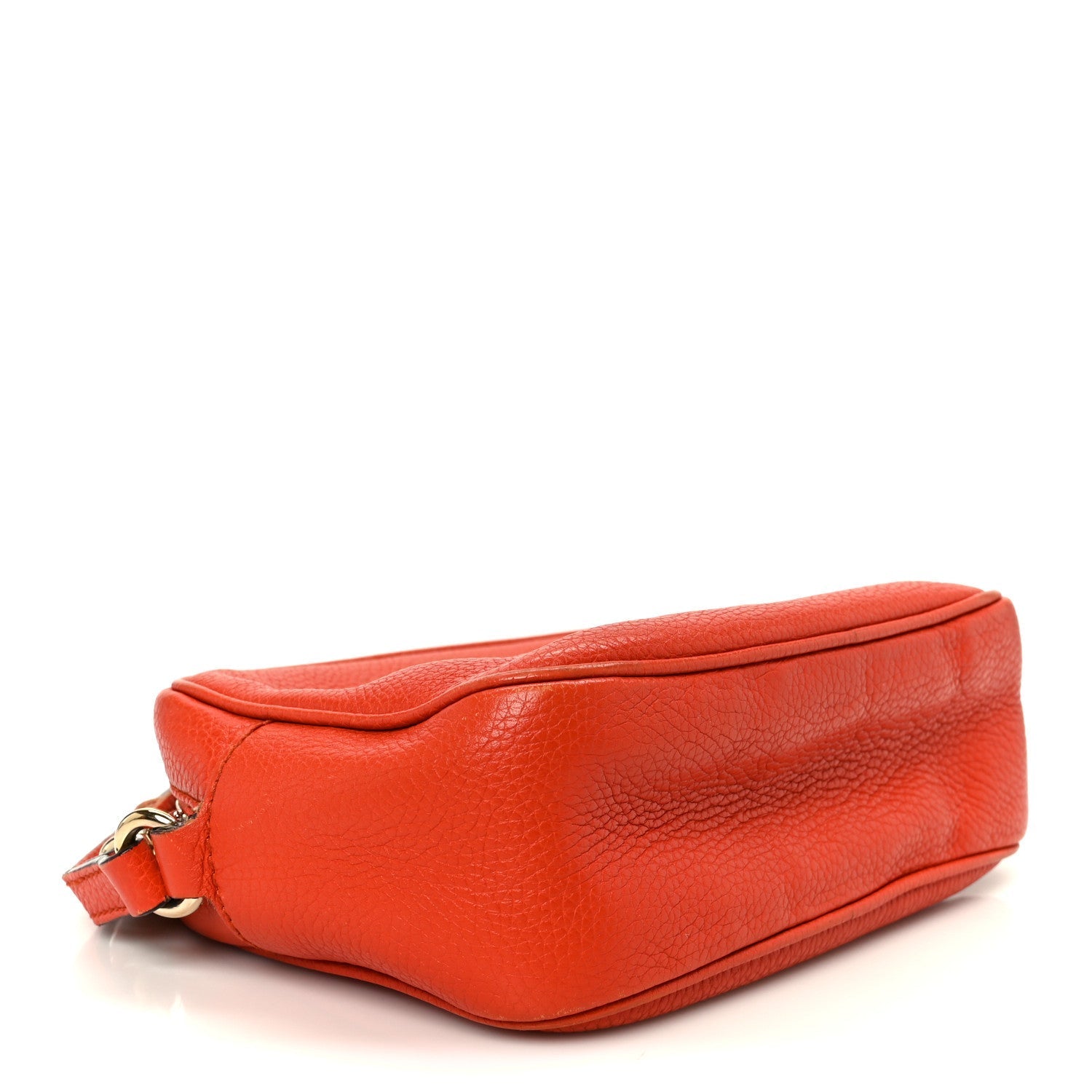 Pebbled Calfskin Small Soho Disco Bag Sun Orange