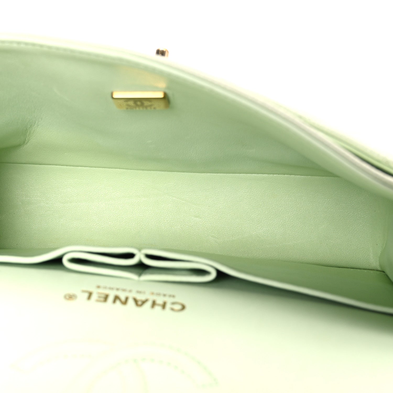 Caviar Quilted Small Double Flap Light Green