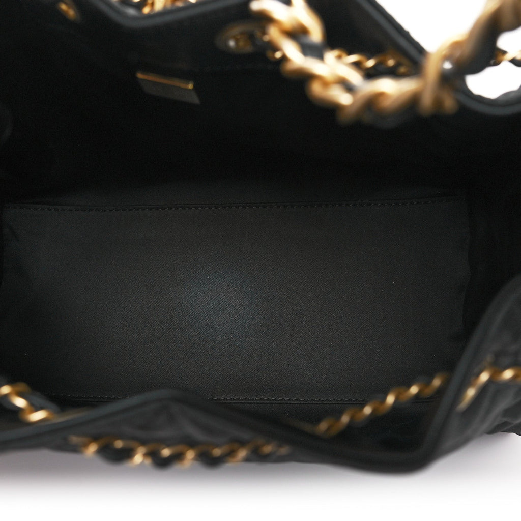 Canvas Quilted Small Chanel 25 Handbag Black