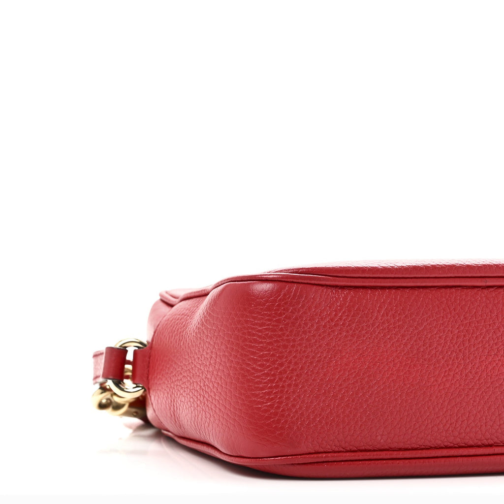 Pebbled Calfskin Small Soho Disco Bag Tabasco Red