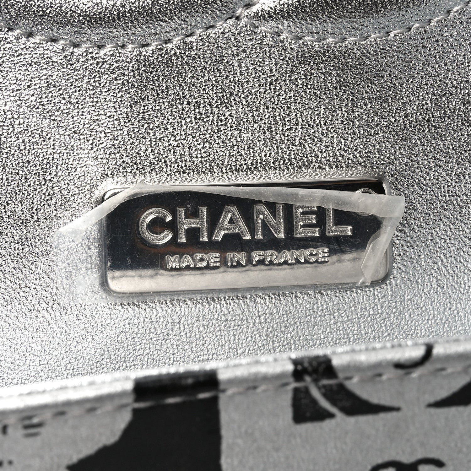 Lambskin Graffiti Printed Medium Double Flap Black Silver