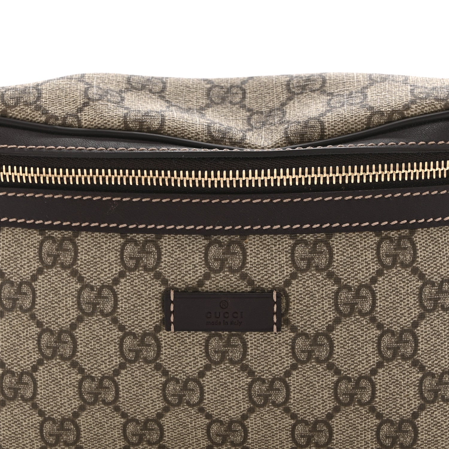 GG Supreme Monogram Belt Bag Dark Brown