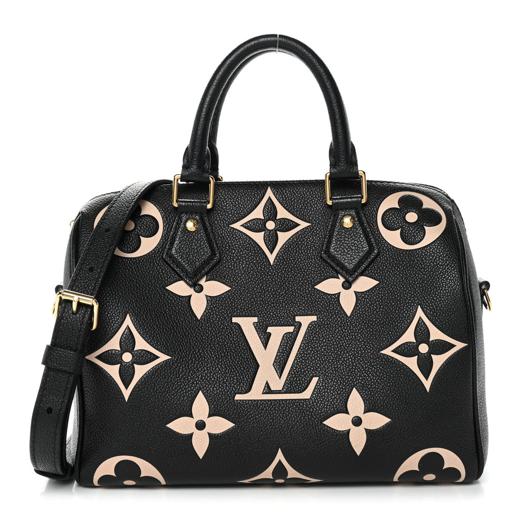 Empreinte Monogram Giant Speedy Bandouliere 25 Black Beige