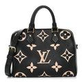 Empreinte Monogram Giant Speedy Bandouliere 25 Black Beige