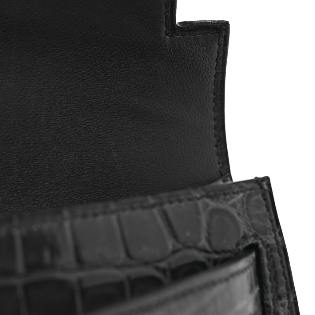Shiny Niloticus Crocodile Kelly Elan Pochette Bleu Tempete