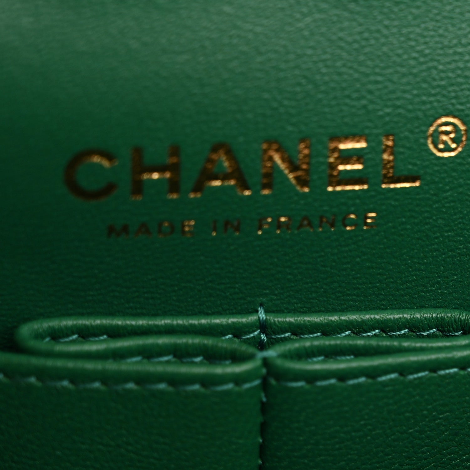 Caviar Quilted Small Double Flap Green