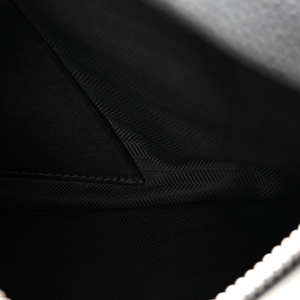 Soft Grained Calfskin Vertical T-Pocket Crossbody Bag Black
