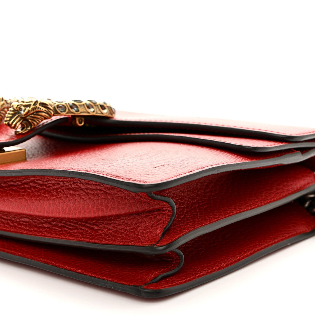 Dollar Calfskin Swarovski Crystal Small Dionysus Shoulder Bag Hibiscus Red