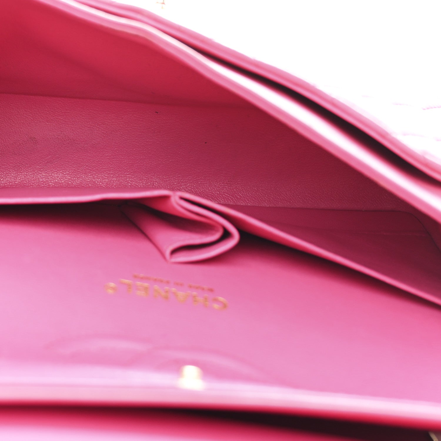Lambskin Quilted Medium Double Flap Fuchsia