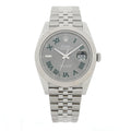 Stainless Steel 18K White Gold 41mm Oyster Perpetual Wimbledon Datejust Watch Slate 126334
