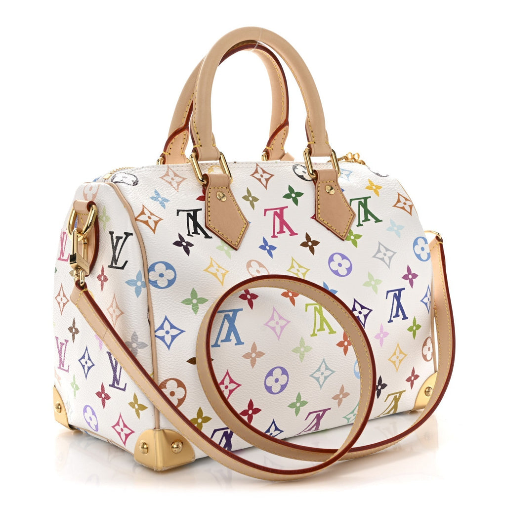 LV X TM Monogram Multicolor Speedy Bandouliere 25 White