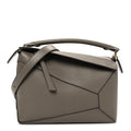 Soft Grained Small Puzzle Edge Bag Taupe