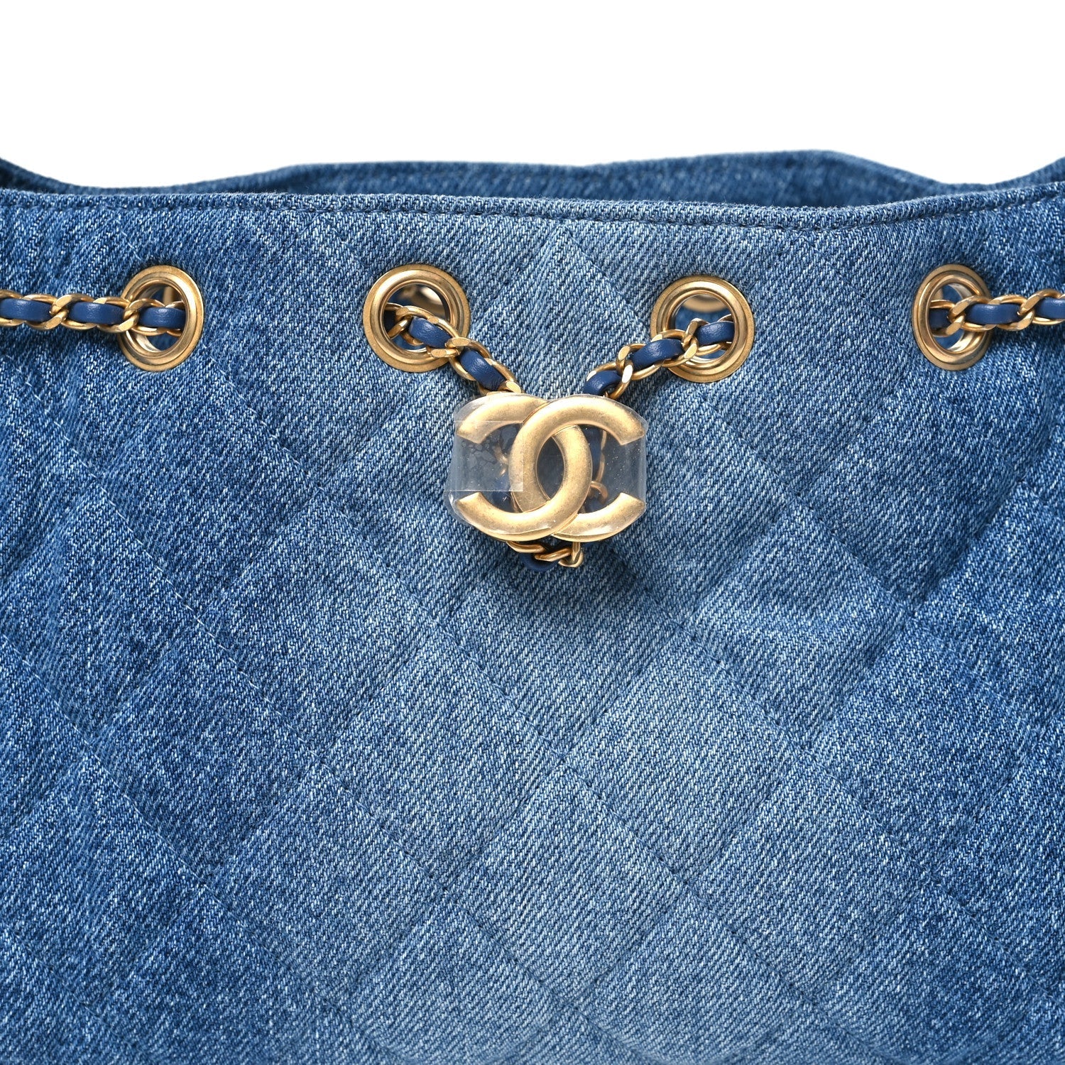 Washed Denim Quilted Mini Chanel 25 Handbag Blue