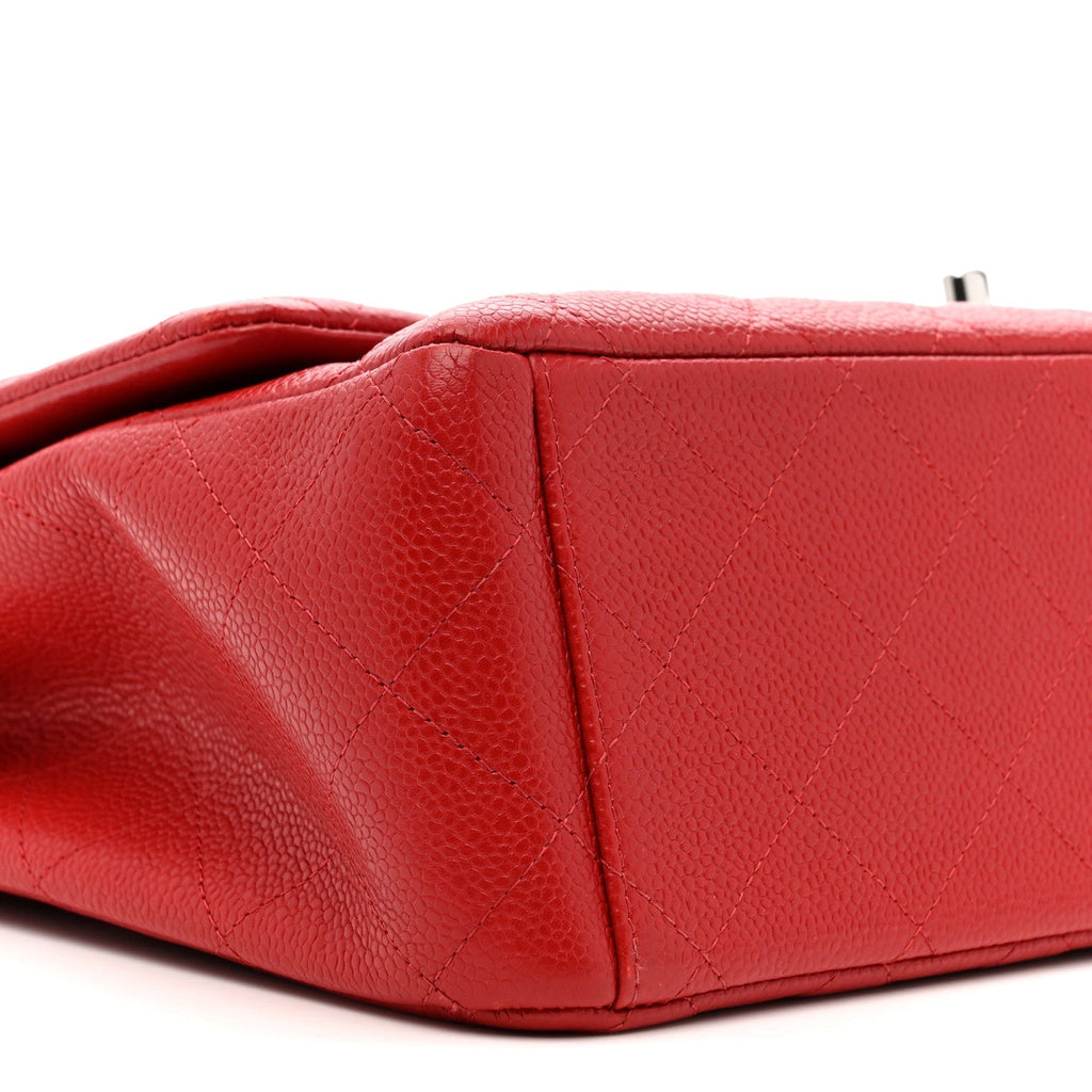 Caviar Quilted Maxi Double Flap Red