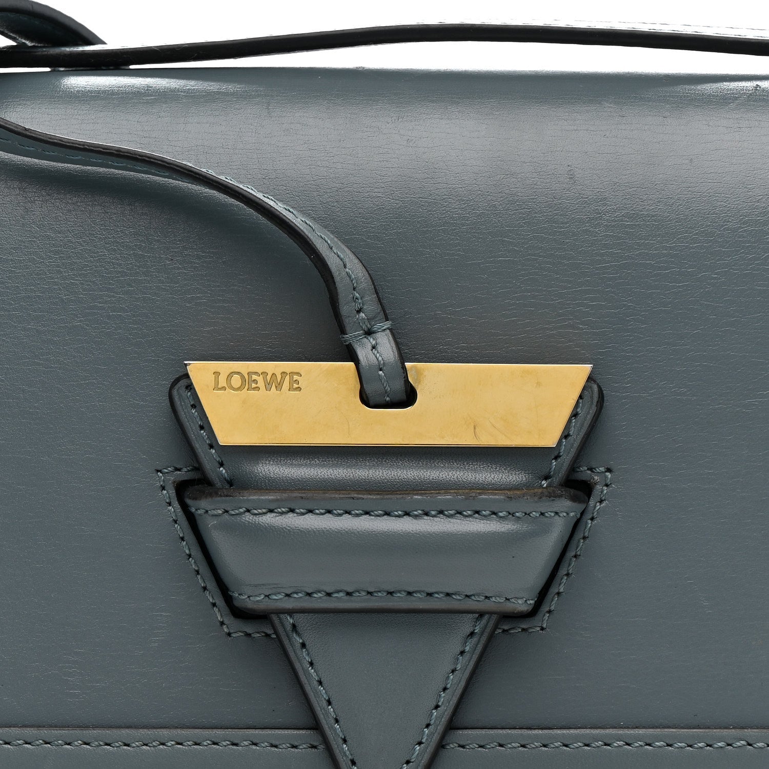 Calfskin Mini Barcelona Shoulder Bag Stone Blue
