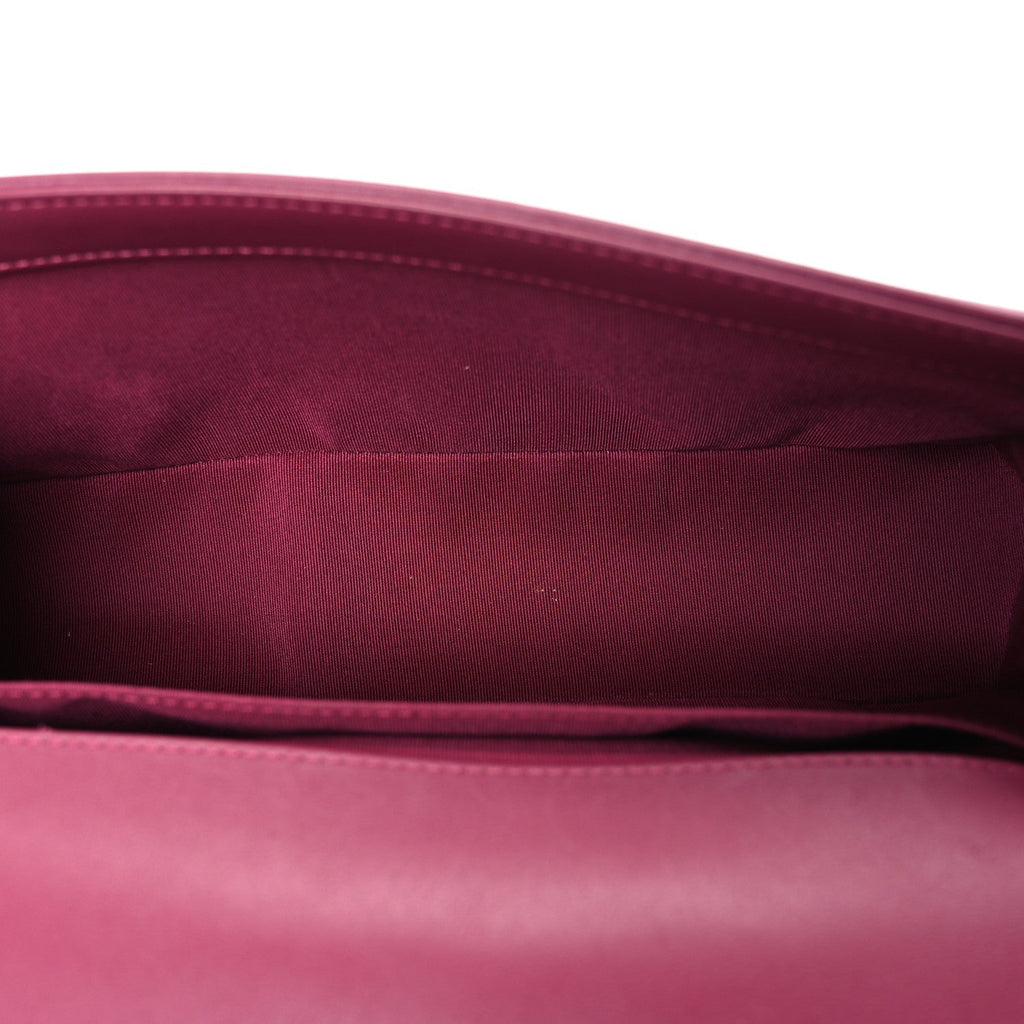 Lambskin Chevron Quilted Medium Boy Flap Dark Pink