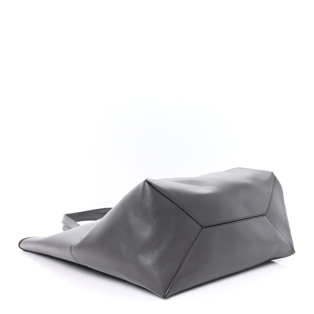 Shiny Calfskin Large Puzzle Fold Tote Dark Grey