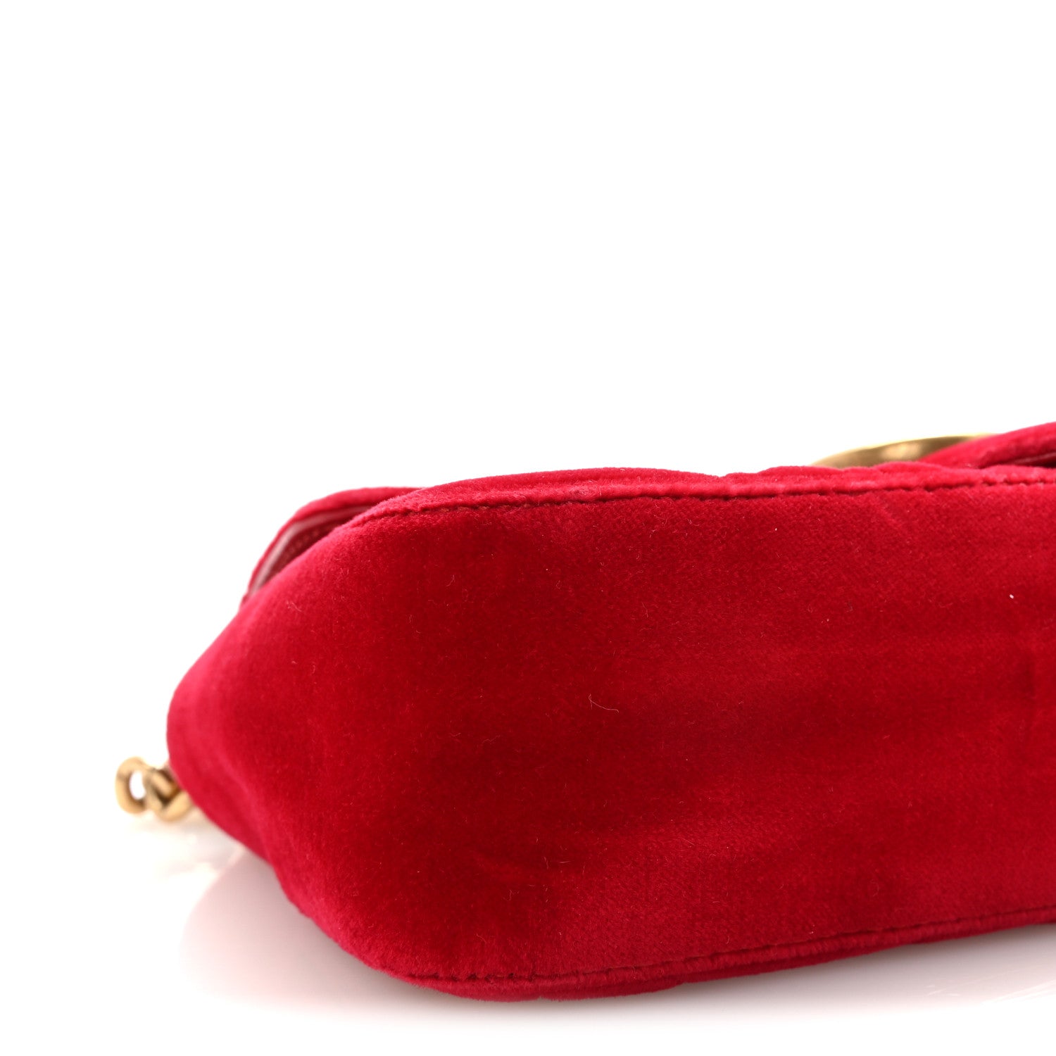 Velvet Matelasse Mini GG Marmont Shoulder Bag Hibiscus Red