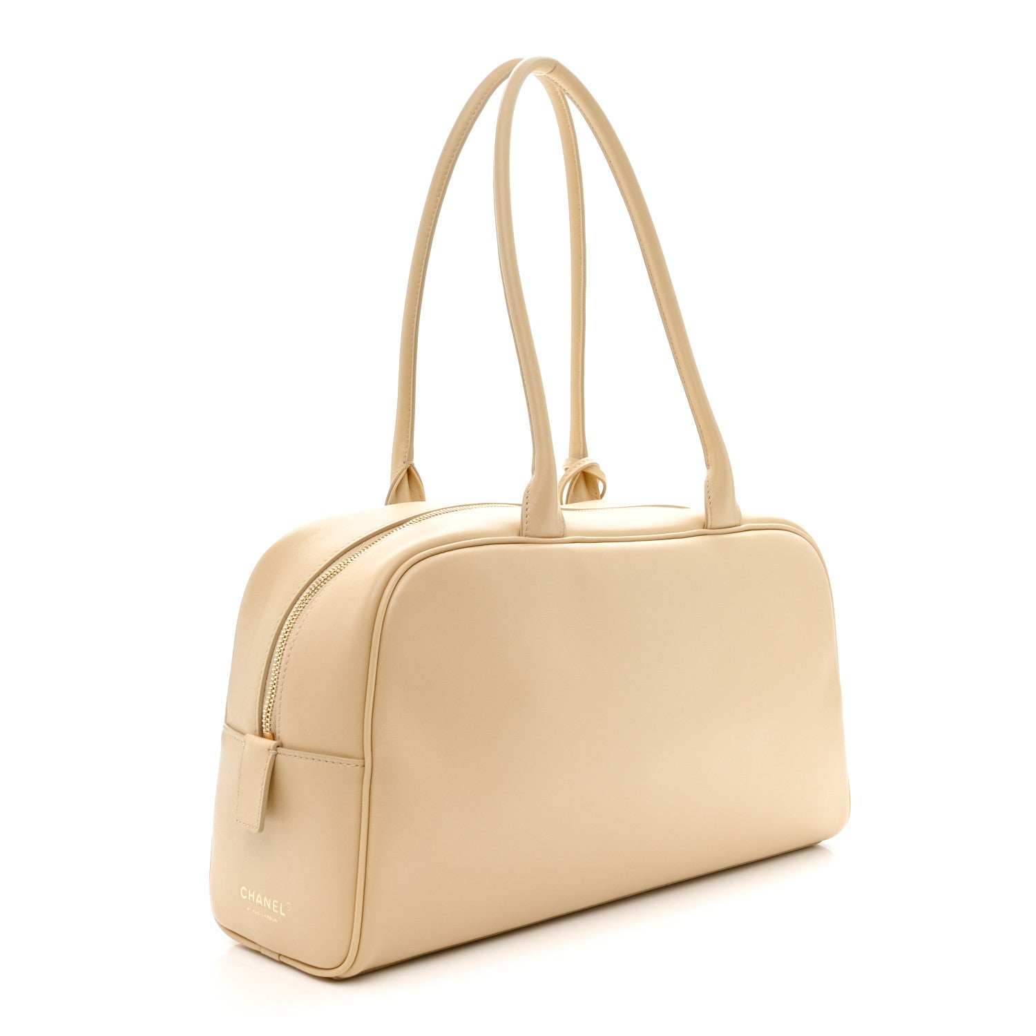 Calfskin Large Bowling Bag Beige