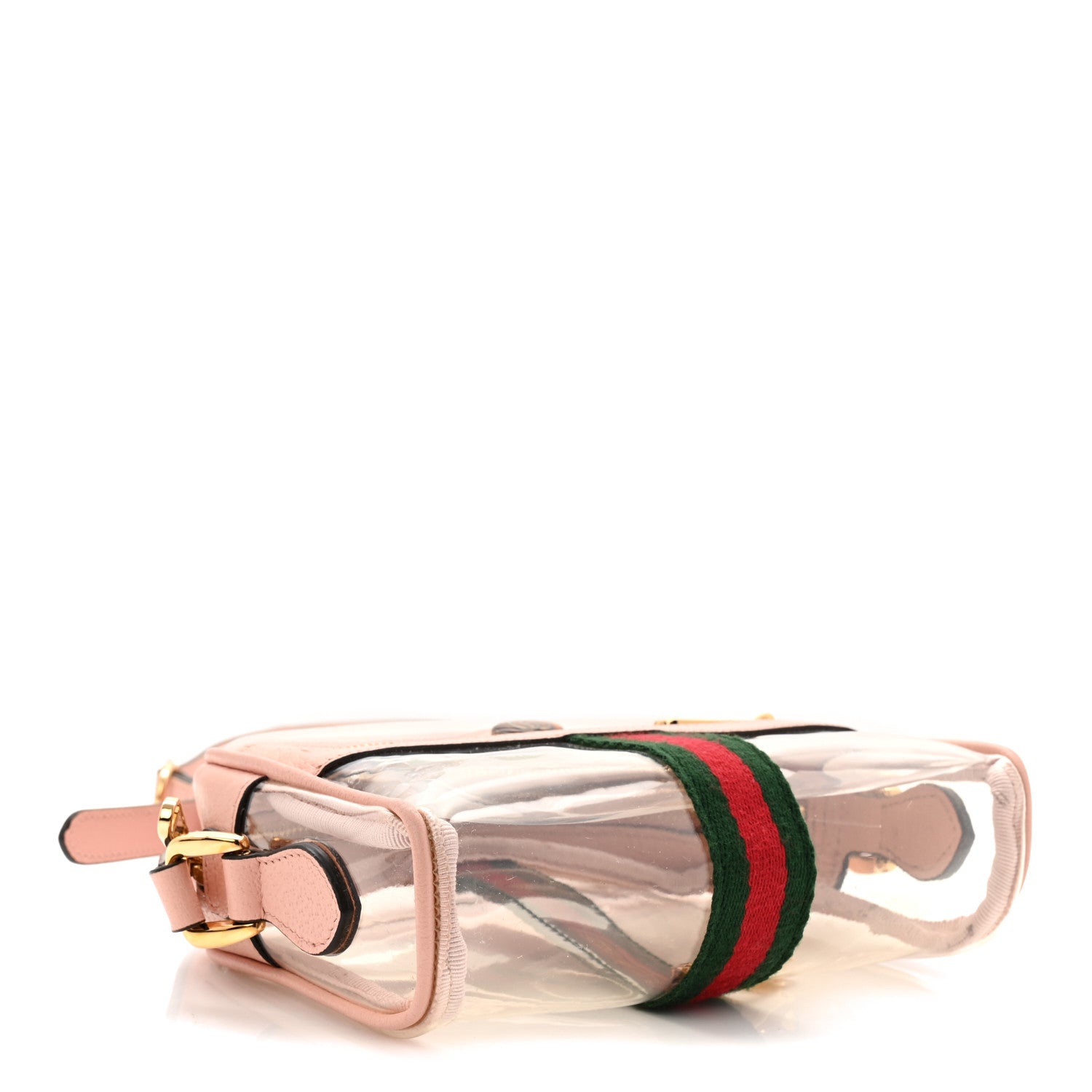 Vinyl Web Mini Ophidia Transparent Shoulder Bag Perfect Pink