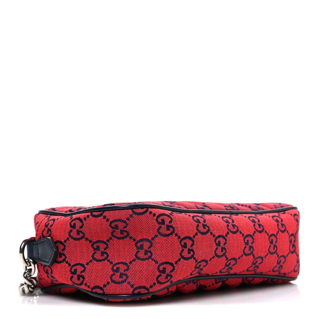 Monogram Multicolor Matelasse Diagonal Small GG Marmont Chain Shoulder Bag Red Blue