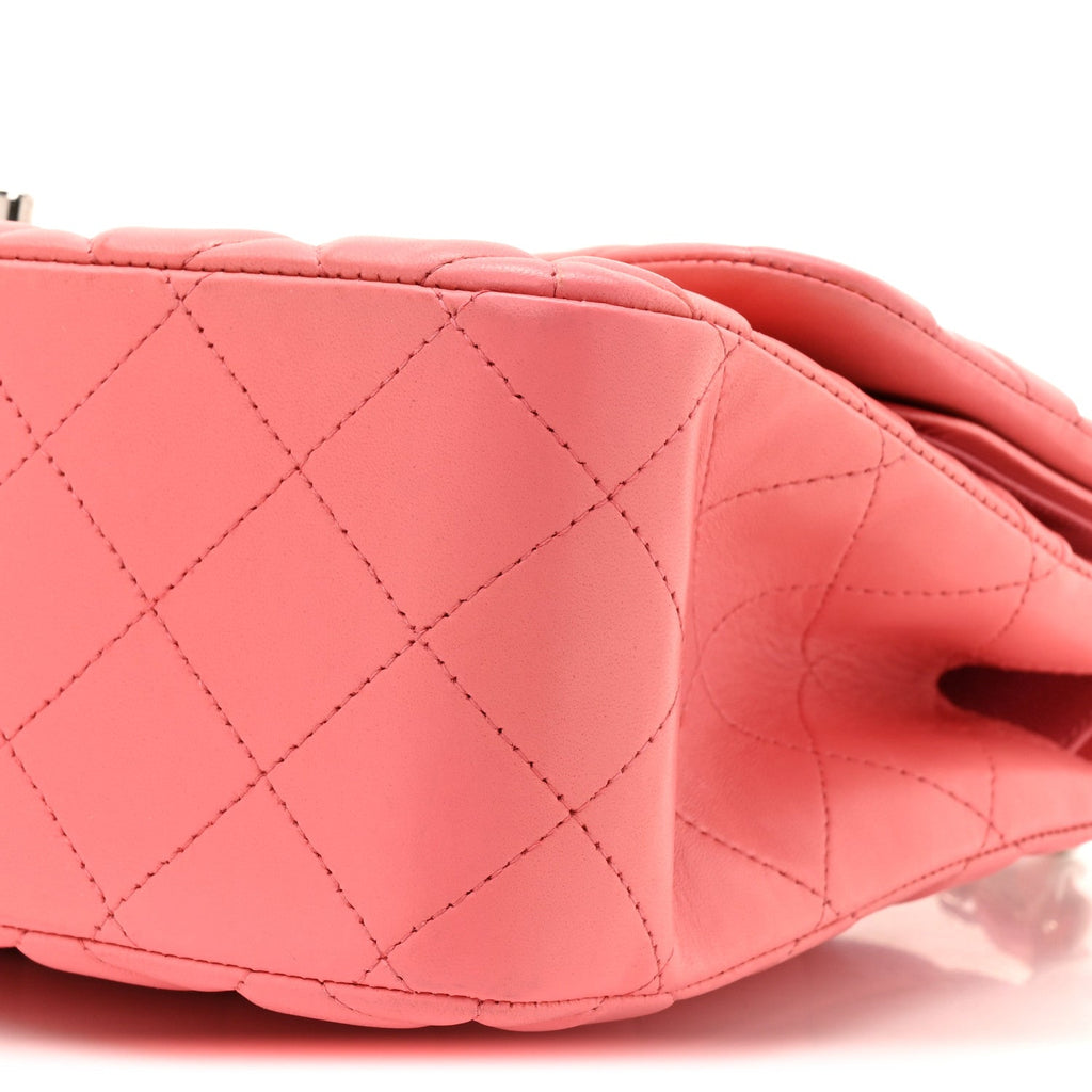 Lambskin Quilted Jumbo Double Flap Pink